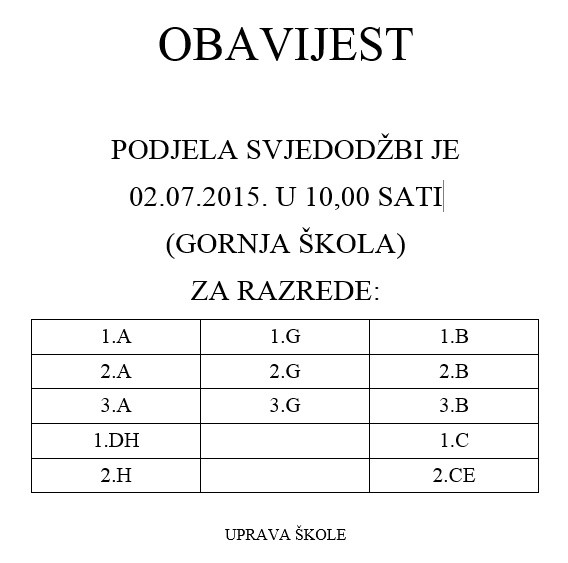 obavijest